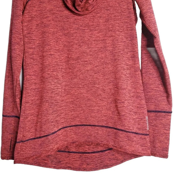 Reebok Playwarm Sport Yoga Shirt Size Medium Cowl Neck Long Sleeve Thumb holes - Picture 4 of 10